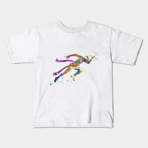 Running man Kids T-Shirt by RosaliArt